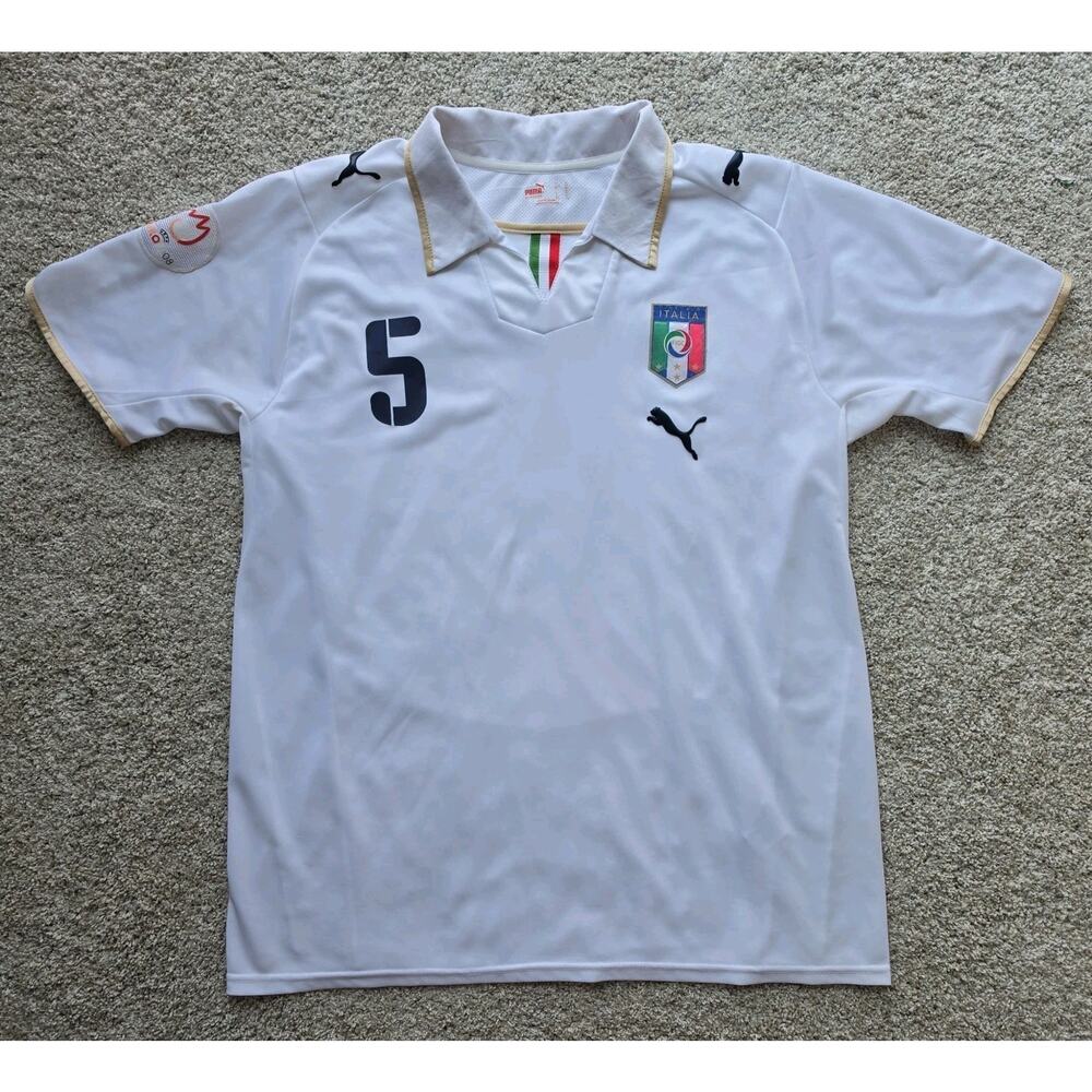 Puma Italy 2007-08 Away Cannavaro #5 Jersey Shirt - Sz XL - Picture 6 of 11